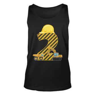 Two 2Yr 2Nd Birthday Construction Outfit Boy 2 Years Old Unisex Tank Top - Thegiftio UK