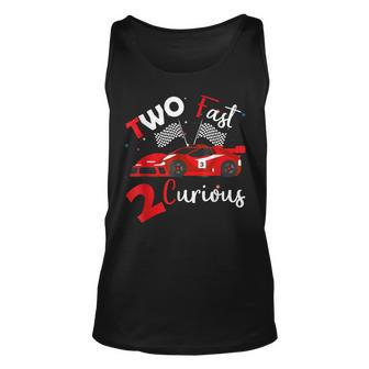 Two Fast 2 Curious Toddler Birthday Decorations 2Nd Bday Tank Top - Monsterry UK