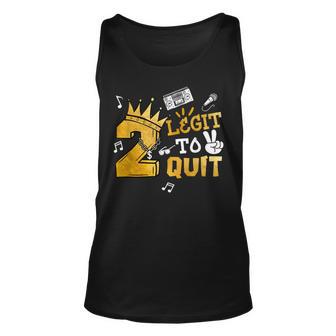 Two Legit To Quit Party Decorations Boy 2Nd Birthday Hip Hop Tank Top - Monsterry UK