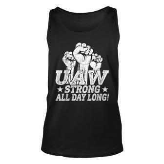 Uaw Strike Red United Auto Worker Picket Sign Uaw Worker Tank Top - Seseable