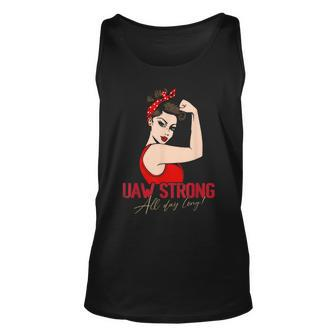 Uaw Strike Red United Auto Workers Picket Sign Tank Top - Seseable