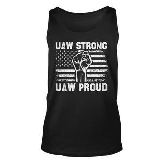 Uaw Strong Uaw Proud Usa Flag Union Pride Uaw Laborer Worker Tank Top - Seseable
