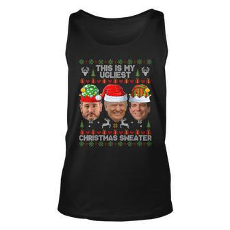 This Is My Ugliest Christmas Sweater Trump Desantis Cruz Tank Top | Mazezy