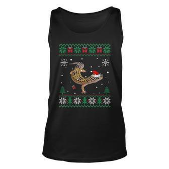 Ugly Christmas Pajama Sweater Leopard Gecko Animals Lover Tank Top | Mazezy