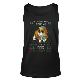 Ugly Christmas Sweater Bully American Bulldog Dog Tank Top - Monsterry CA