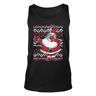 Ugly Christmas Sweater Dabbing Santa Tank Top - Monsterry
