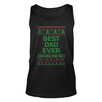 Ugly Christmas Sweater Best Dad Ever Tank Top - Monsterry UK