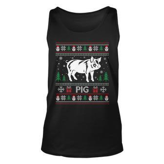 Ugly Christmas Sweater Pig Ugly Xmas Tank Top - Monsterry AU