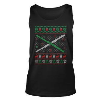 Ugly Christmas Sweater For Flute Players Tank Top - Monsterry AU