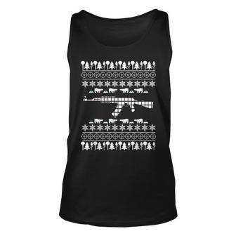 Ugly Christmas Sweater Hunting Rifle Tank Top - Monsterry UK