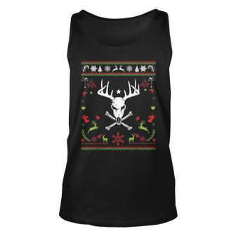 Ugly Christmas Sweater Pirate Deer Hunter Tank Top - Monsterry