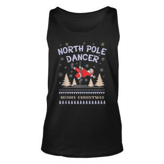 Ugly Christmas Sweater Pole Dance Santa Claus Dancing Dancer Tank Top - Monsterry CA