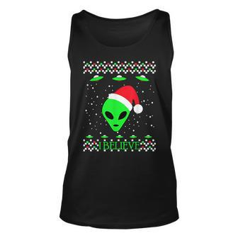 Ugly Christmas Sweater Style I Believe In Aliens Tank Top - Monsterry UK