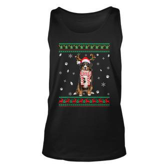 Ugly Sweater Christmas Bernese Mountain Dog Santa Reindeer Tank Top - Monsterry CA