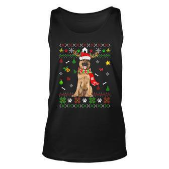 Ugly Sweater Christmas German Shepherd Dog Puppy Xmas Pajama Tank Top | Mazezy AU