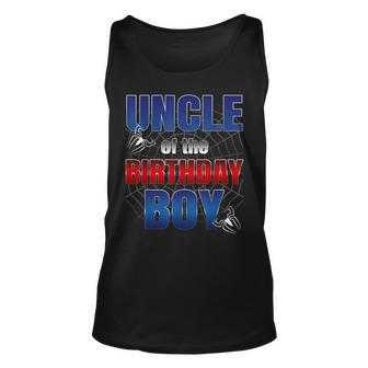 Uncle Birthday Boy Spider Web Birthday Party Decorations Tank Top - Thegiftio UK