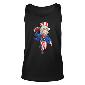 Uncle Sam Football American Flag Indepedence Day Boys Tank Top | Mazezy