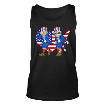 Uncle Sam Griddy 4Th Of July Usa Map Flag Independence Day Unisex Tank Top | Mazezy