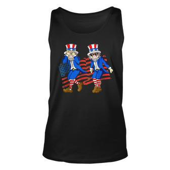 Uncle Sam Griddy Dance Funny 4Th Of July American Us Flag Unisex Tank Top | Mazezy