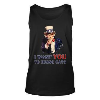 Uncle Sam I Want You Cats 4Th Of July For Uncle Tank Top | Mazezy