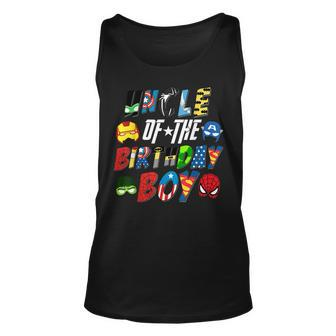 Uncle Of The Superhero Birthday Boy Super Hero Family Party Tank Top - Seseable