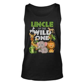Uncle Of The Wild One Zoo Birthday Safari Jungle Animal Tank Top - Monsterry