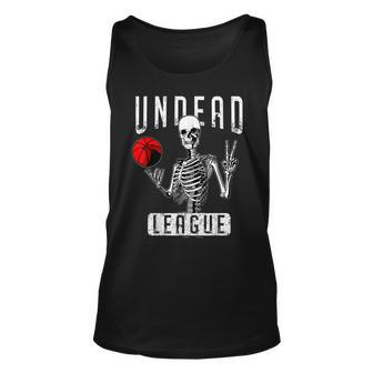 Undead Basketball League Player Halloween Zombie Skeleton Basketball Tank Top | Mazezy