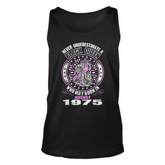 Never Underestimate A Black Queen Born In August 1975 August Tank Top | Mazezy