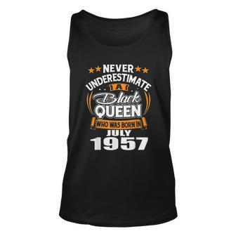 Never Underestimate A Black Queen Born In July 1957 Black Queen Tank Top | Mazezy