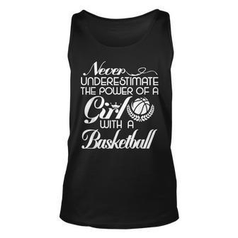 Never Underestimate A Girl Basketball Basketball Tank Top | Mazezy
