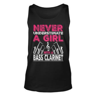 Never Underestimate A Girl With A Bass Clarinet Bass Tank Top | Mazezy