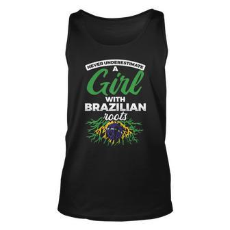 Never Underestimate A Girl With Brazilian Roots Brazil Brazil Tank Top | Mazezy
