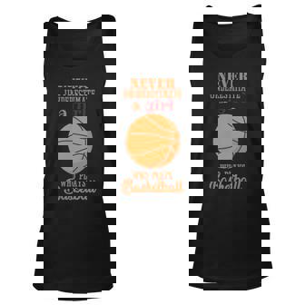 Never Underestimate A Girl Who Plays Basketball Basketball Tank Top | Mazezy