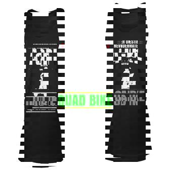 Never Underestimate A Girl With A Quad Bike Four Wheeler Atv Tank Top | Mazezy