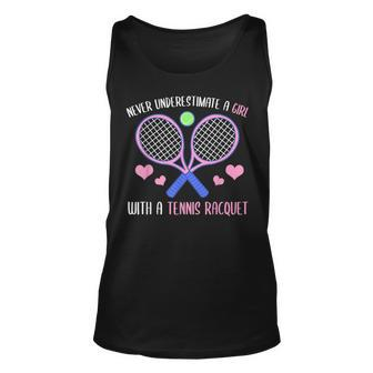 Never Underestimate A Girl With A Tennis Racquet Tennis Tank Top | Mazezy