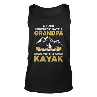 Never Underestimate A Grandpa With A Kayak Cool Dad Kayaking Grandpa Tank Top | Mazezy