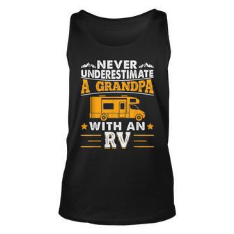 Never Underestimate A Grandpa With An Rv Camping Father Day Grandpa Tank Top | Mazezy