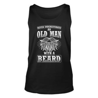 Never Underestimate Old Man Bearded Husband Beard Old Man Tank Top | Mazezy