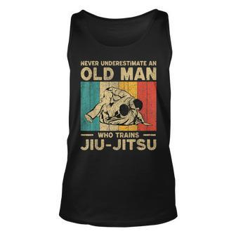Never Underestimate An Old Man Bjj Brazilian Jiu Jitsu Old Man Tank Top | Mazezy CA