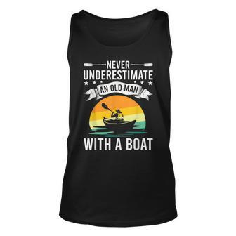 Never Underestimate An Old Man With A Boat Boating Old Man Tank Top | Mazezy