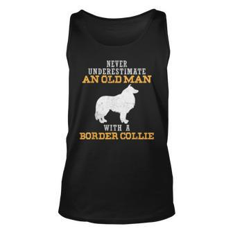 Never Underestimate An Old Man With Border Collie Old Man Tank Top | Mazezy