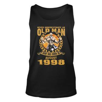 Never Underestimate An Old Man Who Was Born In August 1998 Old Man Tank Top | Mazezy
