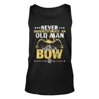 Never Underestimate An Old Man With A Bow Archery Archer Old Man Tank Top | Mazezy