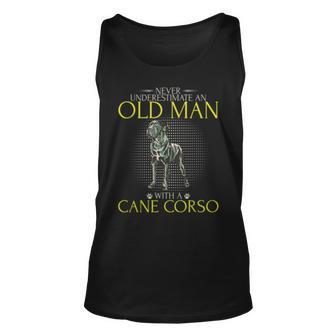 Never Underestimate An Old Man With A Cane Corso Old Man Tank Top | Mazezy
