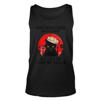 Never Underestimate An Old Man With Cats And Cooking Kills Old Man Tank Top | Mazezy