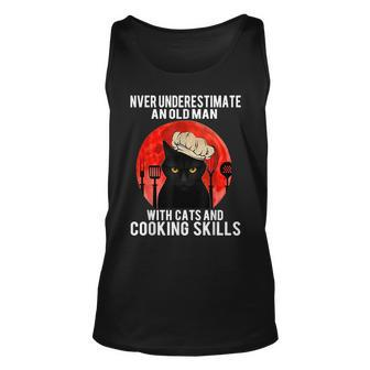 Never Underestimate An Old Man With Cats And Cooking Skill Old Man Tank Top | Mazezy