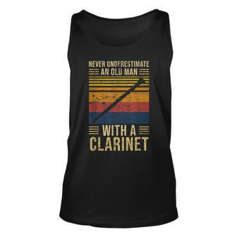 Never Underestimate An Old Man With A Clarinet Old Man Tank Top | Mazezy