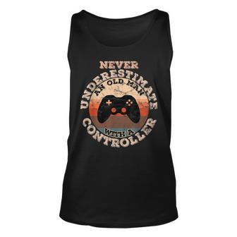 Never Underestimate An Old Man With A Controller Old Man Tank Top | Mazezy AU