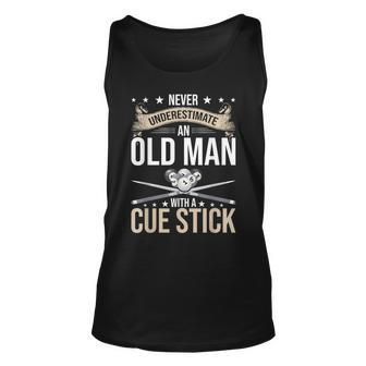 Never Underestimate An Old Man With A Cue Stick Pool Old Man Tank Top | Mazezy