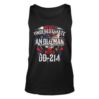 Never Underestimate An Old Man With A Dd 214 Veteran Tank Top | Mazezy
